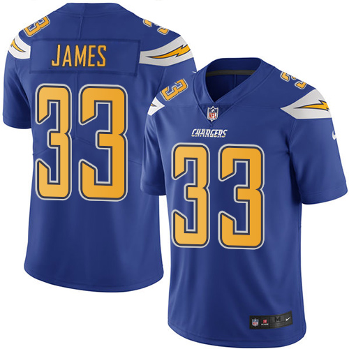 Nike Chargers #33 Derwin James Electric Blue Men's Stitched NFL Limited Rush Jersey - Click Image to Close